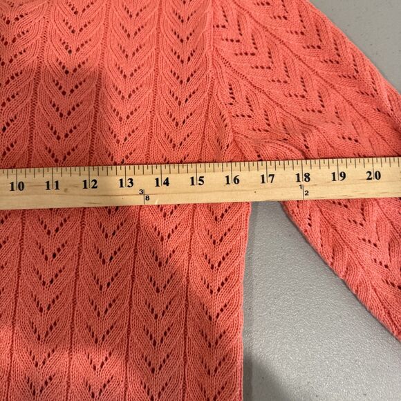 Vintage‎ Diane Von Furstenberg Sweater Women Pink Coral Small Open Knit - Picture 9 of 10